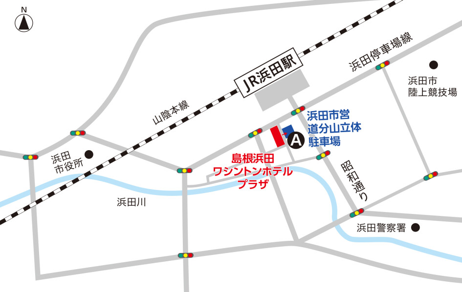 図:島根浜田ワシントンホテルプラザの周辺駐車場